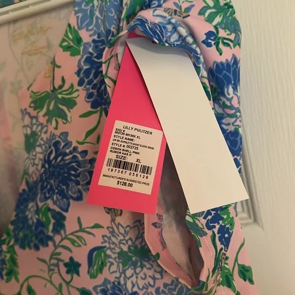 Lily Pulitzer Sophie Etta short sleeve dress conch shell pink rumor has it - Picture 3 of 6